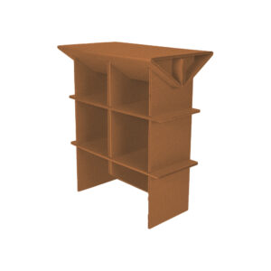 Stalas su lentynomis